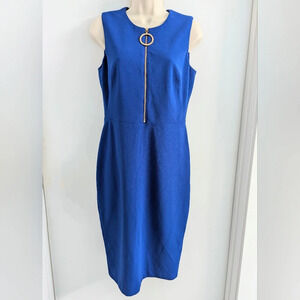 Calvin Klein Royal Blue Sleeveless Sheath Dress Size 8